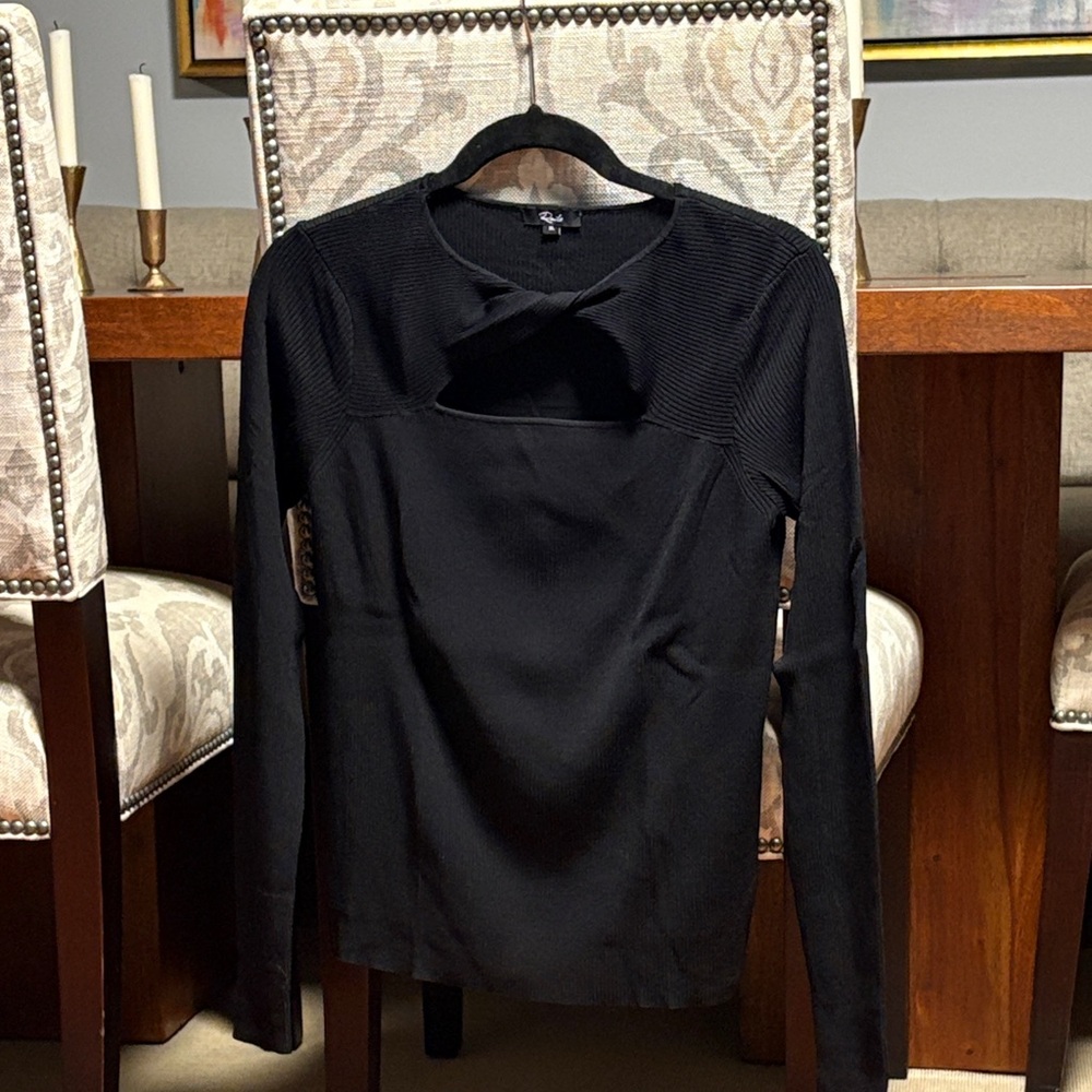 Rails Black Ribbed Top